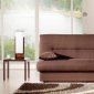 Brown Microfiber Modern Convertible Sofa Bed w/Storage