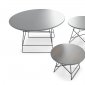 Light Grey Modern 3Pc Coffee Table Set w/Metal Legs