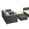 Malibu 5Pc Patio Sofa Set by Modway in Espresso & White