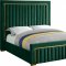 Dolce Bed in Green Velvet Fabric by Meridian w/Options