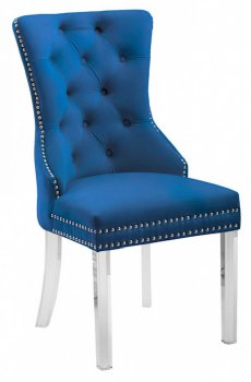 Venice Dining Chair Set of 2 in Blue Velvet [BDDC-Venice Blue]