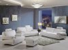 White Bonded Leather Modern Sofa & Loveseat Setw/Options