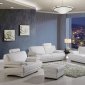 White Bonded Leather Modern Sofa & Loveseat Setw/Options