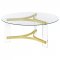 Janessa Coffee Table 3Pc Set 710068 Clear & Brass by Coaster