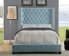 Mirabelle CM7679BL Upholstered Bed in Blue Fabric