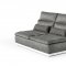 Panorama Sectional Sofa in Grey Fabric & White Leather by VIG