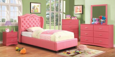 Monroe CM7016-7941PK 4Pc Kids Bedroom Set in Pink w/Options