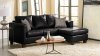 3008 Sectional Sofa in Black Bicast w/Accent Pillows