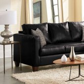 3008 Sectional Sofa in Black Bicast w/Accent Pillows