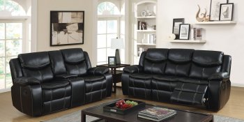 Gatria Reclining Sofa CM6981 Black Leatherette w/Options [FAS-CM6981 Gatria]