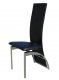 Set of 4 Black Leatherette Modern Dining Chairs w/Chromed Legs