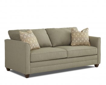 Tilly Sofa in Stone Fabric by Klaussner w/Queen Sleeper [SFKRSB-Tilly Max Stone]