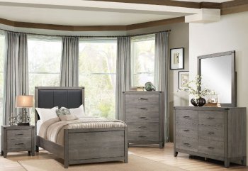 Woodrow Kids Bedroom 4Pc 2042T in Weathered Wood by Homelegance [HEKB-2042T-Woodrow]