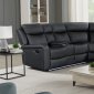 U6024 Motion Sectional Sofa in Black PU by Global