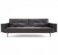 Splitback Sofa Bed in Black w/Arms & Wooden Legs by Innovation