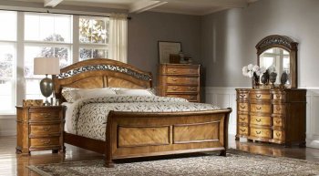 Waxed Pine Finish Traditional Bedroom w/Optional Items [HEBS-1435]