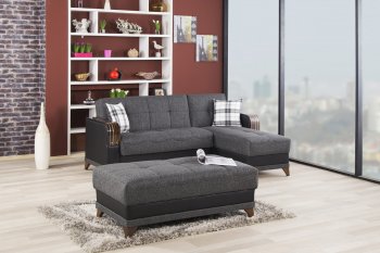 Almira Elena Gray Sectional Sofa in Fabric by Casamode [CMSS-Almira Elena Gray]