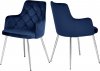 Salvatore Dining Chair 758 Set of 2 Navy Velvet Fabric Meridian