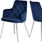 Salvatore Dining Chair 758 Set of 2 Navy Velvet Fabric Meridian