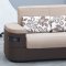 Cream Fabric & Brown Vinyl Two-Tone Modern Sofa Bed w/Options