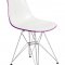 Cresco Set of 4 Dining Chairs CR19WPR -White&Purple - LeisureMod