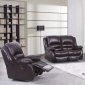 Kelly Reclining Sofa in Dark Brown Leather w/Optional Items