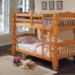 Honey Oak Finish Kid's Bunk Bed