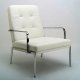 Elena Chair in White Leather by Whiteline Imports