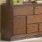 Warm Brown Cherry Finish Platform Bedroom w/Footboard Storages