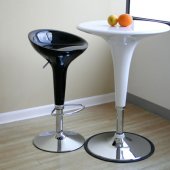 Black Color Low Back Modern Set of 2 Bar Stools