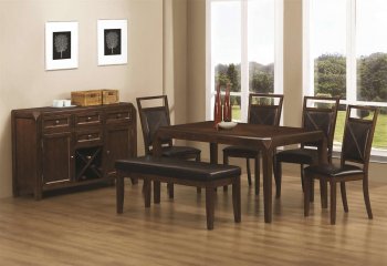 Dark Oak Finish Contemporary Dining Table w/Optional Items [CRDS-103171-Davina]