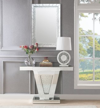 Nysa Console Table & Mirror Set 90064 in Mirror by Acme [AMCT-90064-Nysa]