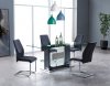 D1182DT-BL Dining Set 5Pc Black by Global w/Grey & Black Chairs