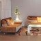 Two-Tone Leather & Microfiber Fabric Modern 3Pc Living Room Set