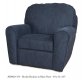 Navy Fabric Elegant Modern Rocker Recliner