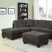 55955 Connell Sectional Sofa in Olive Gray & Espresso by Acme