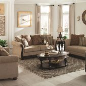 Beasley Sofa & Loveseat Set in Brown Fabric 505241 by Coaster