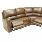 Hazelnut Full Leather 6PC Modern Reclining Sectional Sofa