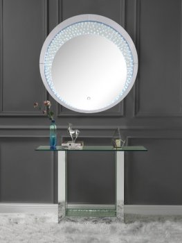 Nysa Console Table & Mirror Set 90495 in Mirror by Acme [AMCT-90495-Nysa]