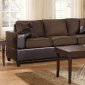 Chocolate Microfiber Sofa & Loveseat Set w/Bycast Leather Base