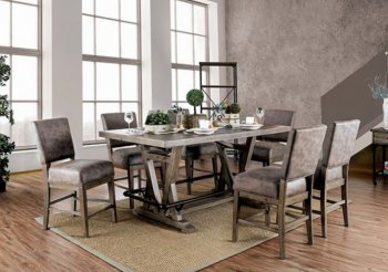 Tabor Counter Ht. Dining Table CM3385PT in Distressed Warm Gray [FADS-CM3385PT-Tabor]