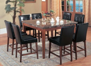 Faux Marble Top Modern 7Pc Counter Height Set w/Options [YTDS-CR-7878-Crescent]