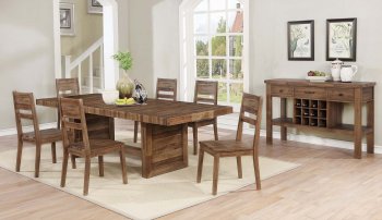 Tucson Dining Table Set 108177 in Varied Natural by Coaster [CRDT-108177-Tucson Set]