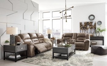 Stoneland Motion Sofa & Loveseat Set 39905 Chocolate by Ashley [SFAS-39905 Stoneland Chocolate]