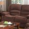 Chocolate Fabric Modern Reclining Sofa & Loveseat Set w/Options