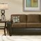 Two-Tone Brown Contemporary Living Room w/Cushioned Seats