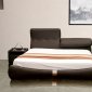 Luxe Bed in Brown Half Leather by Casabianca