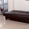 Deep Brown Faux Leather Contemporary Convertible Sofa