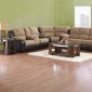 Two-Tone Hot Chocolate Fabric Reclining Sectional Sofa