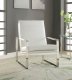 Rafael Accent Chair 59782 in White PU & Stainless Steel by Acme